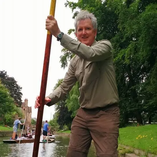 A photo of William Watson punting on the river Cam.